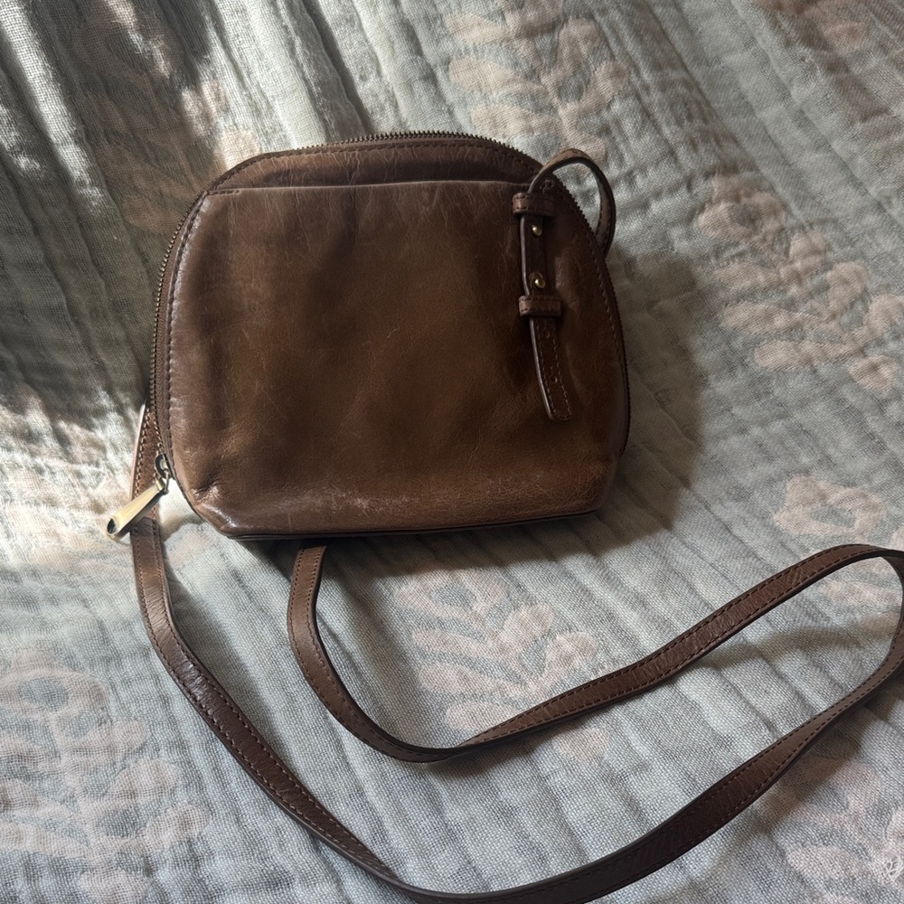 Hobo Brown Leather Crossbody Bag